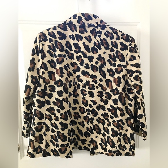 Silk Leopard Print NWT Jacket / Blazer Retro Rockabilly - size M - Picture 4 of 5